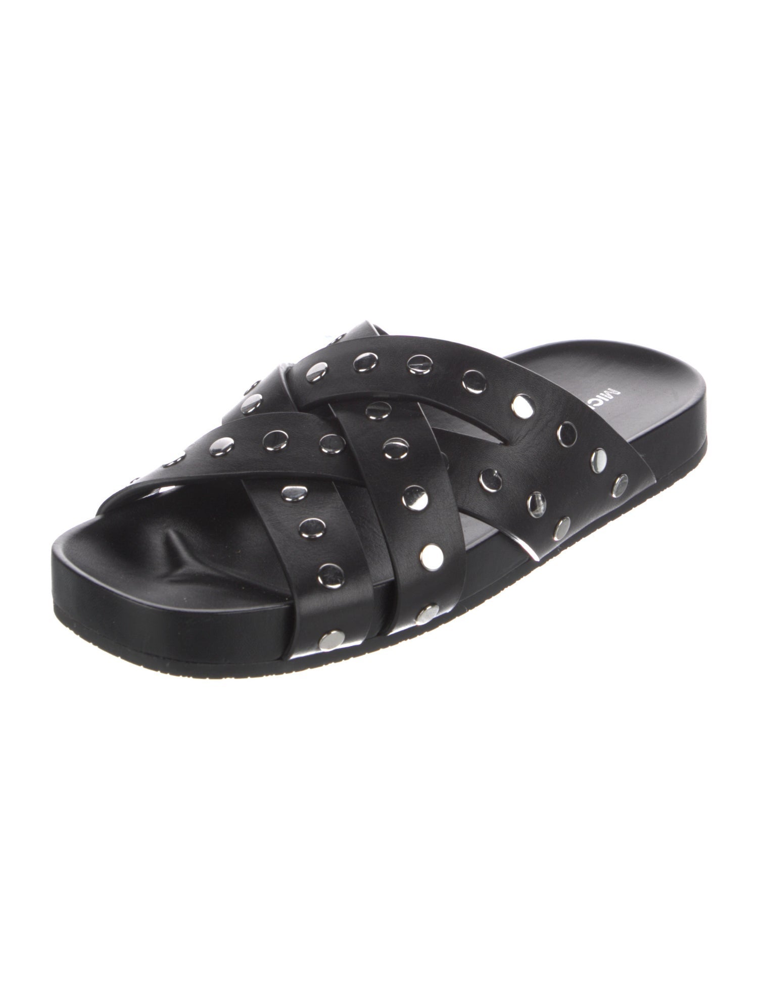 Michael Kors Leather Studded Accents Slides